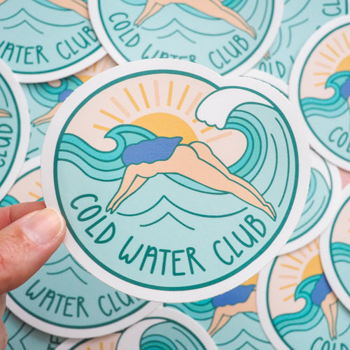 cold water club wild swimming vinyl sticker