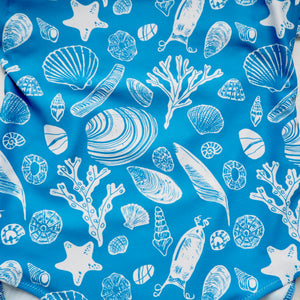 Beach treasures shell print swimsuit