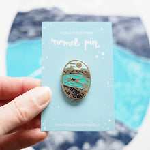 Cornish seapool wild swimming enamel pin badge