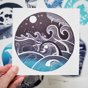 Sea swimming ocean greeting cards