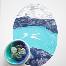 Cornish seapool wild swimming enamel pin badge
