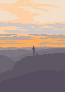 Sunrise on Dartmoor pug print