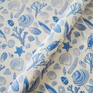 beach treasures shell print wrapping paper