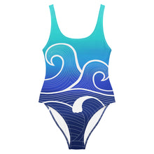 wave print swimsuit