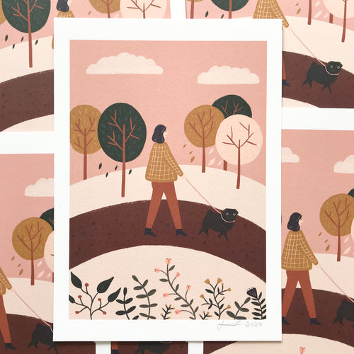 autumn pug print