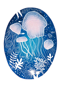 Jellyfish Lino Print