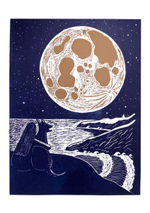 Full Moon Dog Print