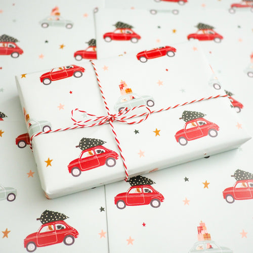 pug print christmas wrapping paper