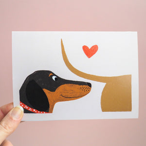 Love sniff sausage dog card