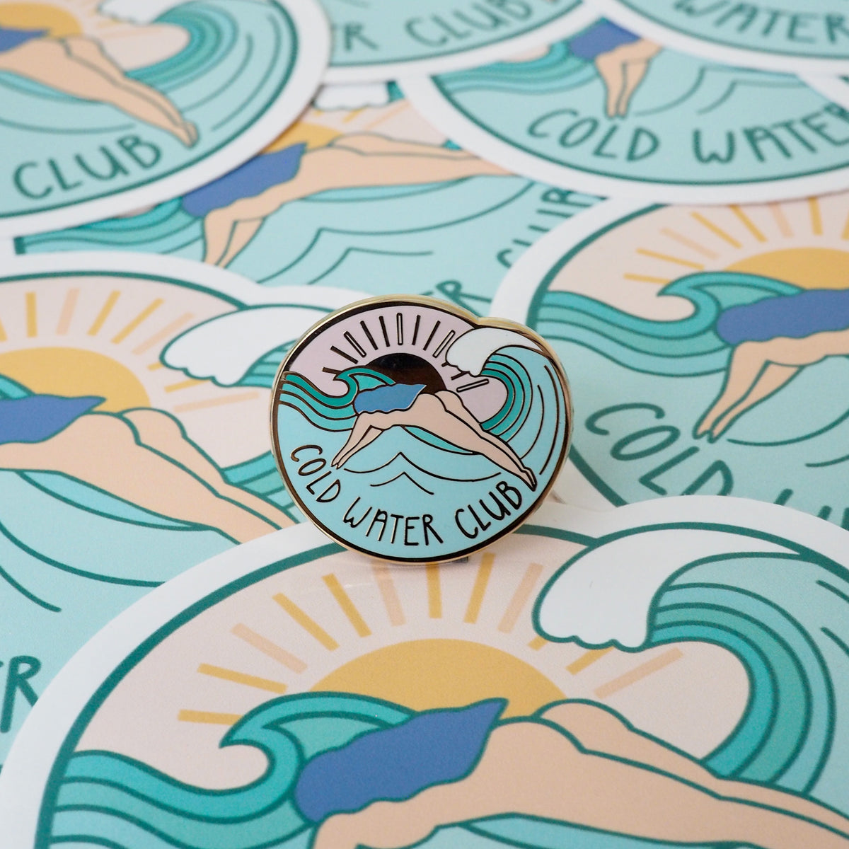Cold Water Club Wild Swimming Enamel Pin – The Black Pug Press