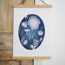 jellyfish lino print