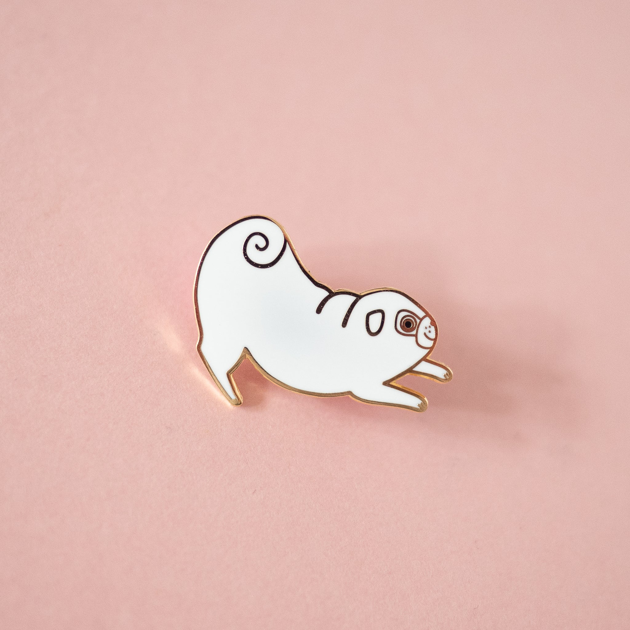 Pug Pin Playful Pug Enamel Pin – The Black Pug Press
