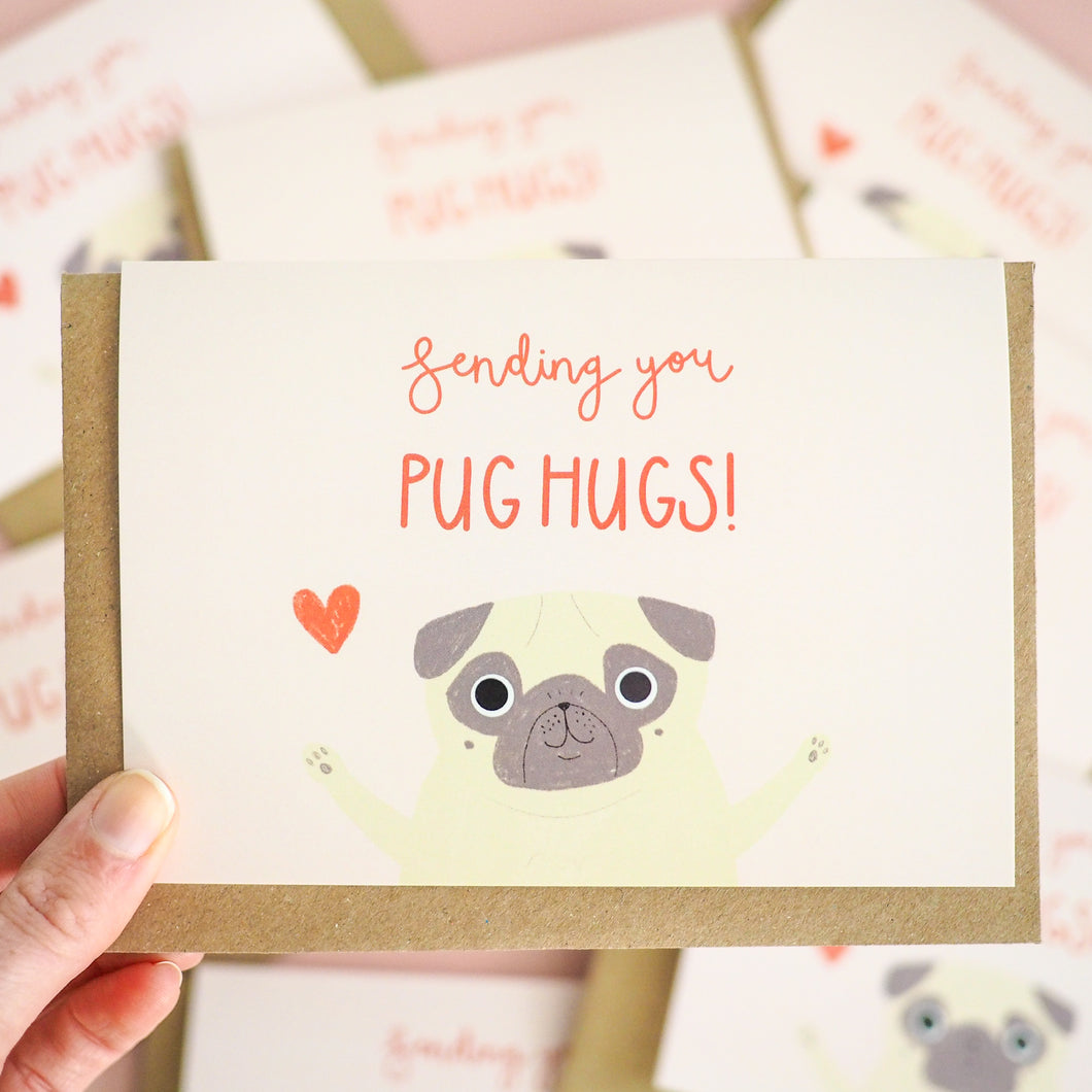 pug hugs card