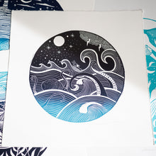 nautical lino print