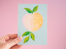 you're a peach lino print greetings card